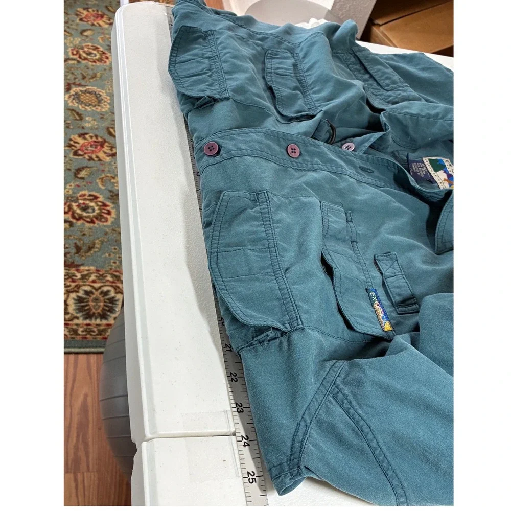 Ex Officio Adventure Travel Shirt Mens Teal Blue Long Sleeve Utility Hiking 3920